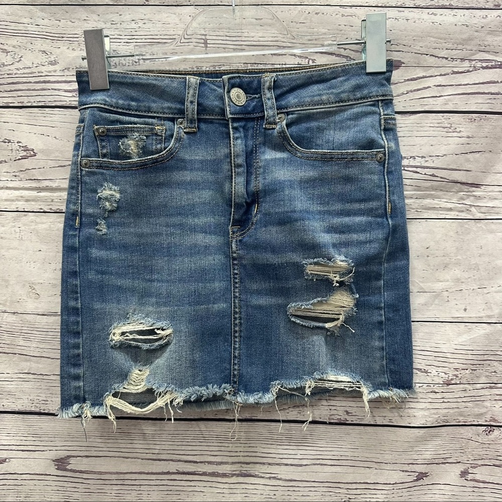 American Eagle Womens Super Stretch Denim Skirt Size 0